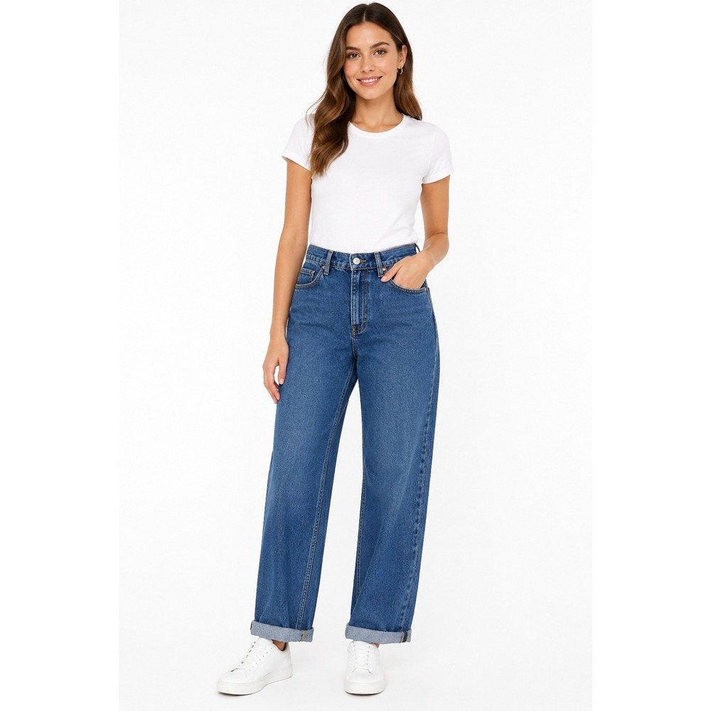 Old Navy OG Loose High‎ Rise Denim Jeans Womens 4 Indie Streetwear Rolled Hem